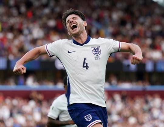 Birmingham, England, 6th September 2025. Declan Rice of England celebrates scoring the second goal during the England vs Andorra FIFA World Cup, WM, Weltmeisterschaft, Fussball Qualifier match at Villa Park, Birmingham. Picture credit should read: Andrew Yates Sportimage EDITORIAL USE ONLY. No use with unauthorised audio, video, data, fixture lists, club league logos or live services. Online in-match use limited to 120 images, no video emulation. No use in betting, games or single club league player publications. SPI_079_AY_ENG_AND SPI-4113-0075