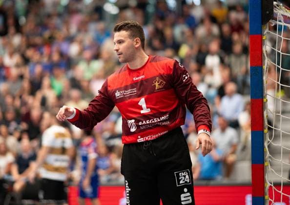 Marino Mallwitz, (HC Elbflorenz Dresden, 01), HBW Balingen Weilstetten vs. HC Elbflorenz Dresden, Handball, 2. Bundesliga, 2. Spieltag, Saison 2025 2026, 06.09.2025 Eibner-Pressefoto Andreas Ulmer HBW Balingen Weilstetten vs. HC Elbflorenz Dresden, Handball, 2. Bundesliga, 2. Spieltag, Saison 2025 2026, 06.09.2025 Balingen Copyright: xEibner-Pressefoto AndreasxUlmerx EP_AUR