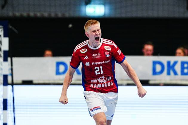 Torjubel Frederik Bo Andersen (Handball Verein Hamburg, 21) GER, Handball Sport Verein Hamburg vs. Rhein-Neckar Loewen, Handball, 1. Bundesliga, Spieltag 3, Saison 2025 2026, 07.09.2025 GER, Handball Sport Verein Hamburg vs. Rhein-Neckar Loewen, Handball, 1. Bundesliga, Spieltag 3, Saison 2025 2026, 07.09.2025 Hamburg Copyright: xEibner-Pressefoto MarcelxvonxFehrnx EP_MFN