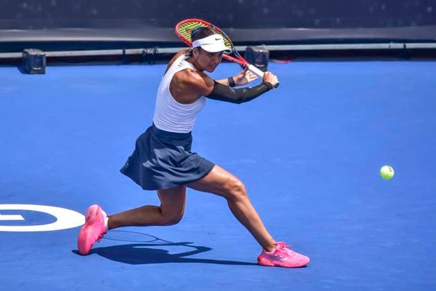 WTA, Tennis Damen GIUADALAJARA 250 OPEN WTA GUADALAJARA 250 OPEN STAKUSIC VS HESSE 07092025 GUADALAJARA, JALISCO. Action photo of Amandine Hesse of France, during the WTA Guadalajara 250 Open, held at the Centro Panamericano de Tenis of Guadalajara, Jalisco, Mexico. Foto de accion de Amandine Hesse de Francia, durante el WTA Guadalajara 250 Open, celebrado en el Centro Panamericano de Tenis de Guadalajara, Jalisco, Mexico. PHOTO BY IMAGENSHOP AGENCIA FOTOGRAFICA GUADALAJARA JALISCO MEXICO Copyright: xIMAGENSHOPxAGENCIAxFOTOGRAFICAx