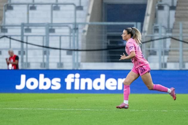 Janna Grimm (TSG Hoffenheim, 26) wird eingewechselt, GER, TSG 1899 Hoffenheim vs FC Carl Zeiss Jena, Fussball Google Pixel Frauen Bundesliga, 1. Spieltag, Saison 2025 2026, 08.09.2025 DFB regulations prohibit any use of photographs as image sequences and or quasi-video GER, TSG 1899 Hoffenheim vs FC Carl Zeiss Jena, Fussball Google Pixel Frauen Bundesliga, 1. Spieltag, Saison 2025 2026, 08.09.2025 Jena Copyright: xEibner-Pressefoto Memmlerx EP_MMR