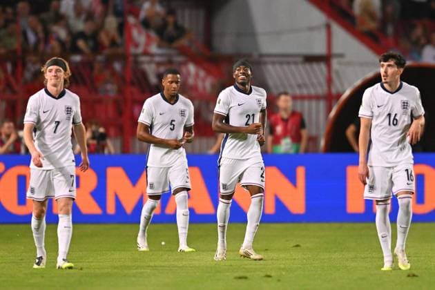 SERBIA vs ENGLAND ANTHONY GORDON, EZRI KONSA, NONI MADUEKE , TINO LIVRAMENTO football Serbia vs England FIFA World Cup, WM, Weltmeisterschaft, Fussball qualification match at Rajko Mitic stadium, Belgrade 09.09.2025 Foto: FOOTBALL, SERBIA, ENGLAND, FIFA WORLD CUP QUALIFICATIONS MATCH Beograd Rajko Mitic stadium Serbia Copyright: xMarkoxMetlas xMNxPressx