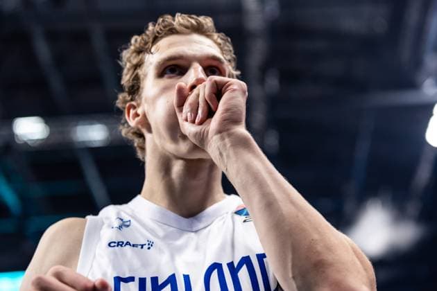 LAT, Eurobasket 205, Basketball Europameisterschaft, Viertelfinale, Finnland-Georgien 10.09.2025, Riga Arena, Riga, LAT, Eurobasket 205, Basketball Europameisterschaft, Viertelfinale, Finnland-Georgien Lauri Markkanen (Finnland, No 23) Â Foto Alexander Trienitz Riga Riga Arena Riga Lettland