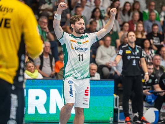 Lukas Binder (SC DHfK Leipzig, 11) jubelt, Frisch Auf Goeppingen vs. SC DHfK Leipzig, Handball, 1. Bundesliga, Herren, Spielzeit 2025 2026, 11.09.2025, Frisch Auf Goeppingen vs. SC DHfK Leipzig, Handball, 1. Bundesliga, Herren, Spielzeit 2025 2026, 11.09.2025 Goeppingen Copyright: xEibner-Pressefoto MichaelxSchmidx EP_MST