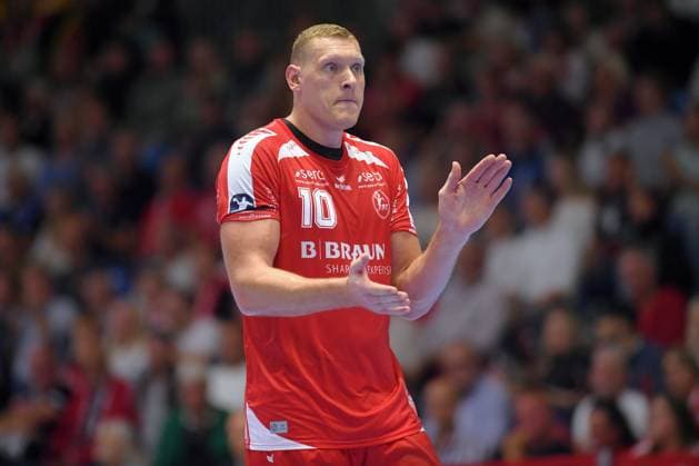 Jubel bei Dainis Kristopans (MT Melsungen 10) , GER, MT Melsungen - HC Erlangen, Handball, 1. Bundesliga, 4. Spieltag, Saison 2025 2026, 12.09.2025, GER, MT Melsungen - HC Erlangen, Handball, 1. Bundesliga, 4. Spieltag, Saison 2025 2026, 12.09.2025 Kassel Copyright: xEibner-Pressefotox xRolandxSippex EP_RSL