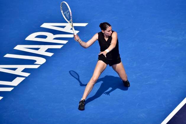 WTA, Tennis Damen GUADALAJARA 250 OPEN WTA GUADALAJARA 250 OPEN JACQUEMOT VS MARIA 12092025 GUADALAJARA, JALISCO. Action photo of Elsa Jacquemot of France, during day 5 the WTA Guadalajara 250 Open, held at the Centro Panamericano de Tenis of Guadalajara, Jalisco, Mexico. Foto de accion de Elsa Jacquemot de Francia, durante el dia 5 del WTA Guadalajara 250 Open, celebrado en el Centro Panamericano de Tenis de Guadalajara, Jalisco, Mexico PHOTO BY IMAGENSHOP AGENCIA FOTOGRAFICA GUADALAJARA JALISCO MEXICO Copyright: xIMAGENSHOPxAGENCIAxFOTOGRAFICAx