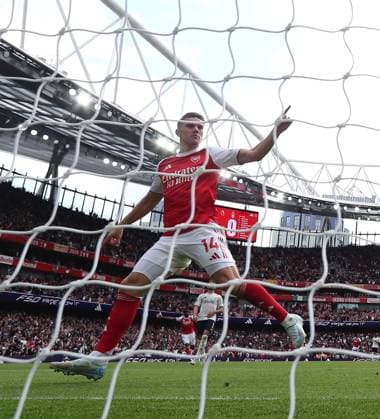Viktor Gyokeres of Arsenal celebrates scoring their sides second goal Arsenal v Nottingham Forest, Premier League, Football, Emirates Stadium, London, UK - 13 Sept 2025London Emirates Stadium United Kingdom EDITORIAL USE ONLY No use with unauthorised audio, video, data, fixture lists, club league logos or live services. Online in-match use limited to 120 images, no video emulation. No use in betting, games or single club league player publications. Copyright: xMichaelxZemanek Shutterstockx 15481272bg