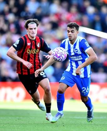 Alex Scott of AFC Bournemouth and Yasin Ayari of Brighton & Hove Albion - AFC Bournemouth v Brighton & Hove Albion, Premier League, Vitality Stadium, Bournemouth, UK - 13th August 2025 Editorial Use Only - DataCo restrictions apply AFC Bournemouth v Brighton and Hove Albion, Premier League, Football, Vitality Stadium, Bournemouth, UK - 13 Sept 2025Bournemouth Vitality Stadium United Kingdom EDITORIAL USE ONLY No use with unauthorised audio, video, data, fixture lists, club league logos or live services. Online in-match use limited to 120 images, no video emulation. No use in betting, games or single club league player publications. Copyright: xMDI Shutterstockx 15483048af