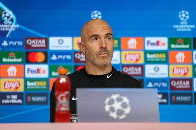 Enzo Maresca (FC Chelsea, Cheftrainer) bei der Pressekonferenz, GER, Internationale Pressekonferenz, FC Chelsea, Fussball, UEFA Champions League, Liga-Phase, 1. Spieltag, Saison 2025 2026, 16.09.2025, GER, Internationale Pressekonferenz, FC Chelsea, Fussball, UEFA Champions League, Liga-Phase, 1. Spieltag, Saison 2025 2026, 16.09.2025 Muenchen Copyright: xEibner-Pressefoto JennixMaulx EP_JML