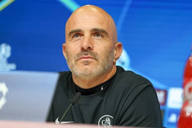 Enzo Maresca (FC Chelsea, Cheftrainer) bei der Pressekonferenz, GER, Internationale Pressekonferenz, FC Chelsea, Fussball, UEFA Champions League, Liga-Phase, 1. Spieltag, Saison 2025 2026, 16.09.2025, GER, Internationale Pressekonferenz, FC Chelsea, Fussball, UEFA Champions League, Liga-Phase, 1. Spieltag, Saison 2025 2026, 16.09.2025 Muenchen Copyright: xEibner-Pressefoto JennixMaulx EP_JML