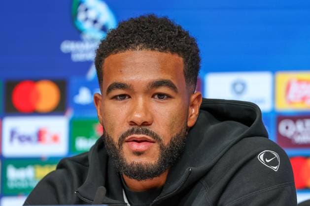 Reece James (FC Chelsea, 24) bei der Pressekonferenz, GER, Internationale Pressekonferenz, FC Chelsea, Fussball, UEFA Champions League, Liga-Phase, 1. Spieltag, Saison 2025 2026, 16.09.2025, GER, Internationale Pressekonferenz, FC Chelsea, Fussball, UEFA Champions League, Liga-Phase, 1. Spieltag, Saison 2025 2026, 16.09.2025 Muenchen Copyright: xEibner-Pressefoto JennixMaulx EP_JML