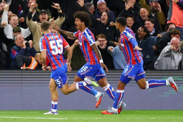 Chris Richards of Crystal Palace celebrates after scoring a goal (1-0) Crystal Palace v Millwall, EFL Carabao Cup, Third Round, Football, Selhurst Park, London, UK - 16 Sep 2025London Selhurst Park United Kingdom EDITORIAL USE ONLY No use with unauthorised audio, video, data, fixture lists, club league logos or live services. Online in-match use limited to 120 images, no video emulation. No use in betting, games or single club league player publications. Copyright: xSimonxDael Shutterstockx 15481348ah