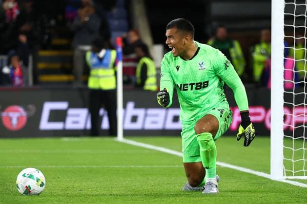Walter Benitez of Crystal Palace celebrates after saving a penalty to win the shootout Crystal Palace v Millwall, EFL Carabao Cup, Third Round, Football, Selhurst Park, London, UK - 16 Sep 2025London Selhurst Park United Kingdom EDITORIAL USE ONLY No use with unauthorised audio, video, data, fixture lists, club league logos or live services. Online in-match use limited to 120 images, no video emulation. No use in betting, games or single club league player publications. Copyright: xSimonxDael Shutterstockx 15481348aw
