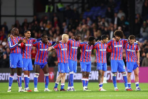 Crystal Palace players line up during the penalty shootout Crystal Palace v Millwall, EFL Carabao Cup, Third Round, Football, Selhurst Park, London, UK - 16 Sep 2025London Selhurst Park United Kingdom EDITORIAL USE ONLY No use with unauthorised audio, video, data, fixture lists, club league logos or live services. Online in-match use limited to 120 images, no video emulation. No use in betting, games or single club league player publications. Copyright: xSimonxDael Shutterstockx 15481348bi