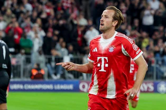 Harry Kane (FC Bayern Muenchen) bejubelt seinen Treffer zum 2:0, UEFA Champions League 2025 26 League Phase MD1, FC Bayern München v Chelsea FC, Football Arena Munich am 17. September 2025 in München, Deutschland. (Foto von Marco Steinbrenner DeFodi Images) Harry Kane (FC Bayern Muenchen) celebrates after scoring his teams second goal, UEFA Champions League 2025 26 League Phase MD1, FC Bayern München v Chelsea FC, Football Arena Munich, September 17, 2025 in Munich, Germany. (Photo by Marco Steinbrenner DeFodi Images)