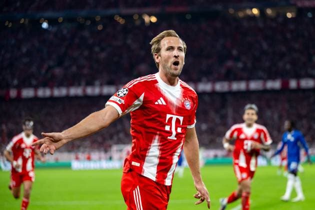Harry Kane (FC Bayern Muenchen, 09) jubelt ueber das Tor zum 3:1, GER, FC Bayern Muenchen vs FC Chelsea FC, Fussball, UEFA Champions League, Ligaphase, 1. Spieltag, Saison 2025 2026, 17.09.2025 GER, FC Bayern Muenchen vs FC Chelsea FC, Fussball, UEFA Champions League, Ligaphase, 1. Spieltag, Spielzeit 2025 2026, 17.09.2025 Muenchen Copyright: xEibner-Pressefoto Memmlerx EP_MMR