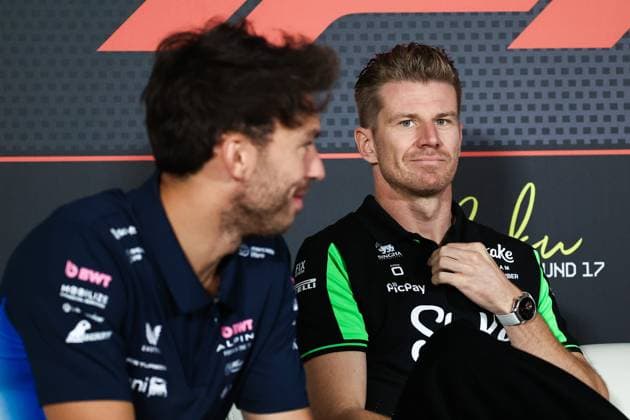 F1 - AZERBAIJAN GRAND PRIX 2025 HULKENBERG Nico (ger), Stake F1 Team Kick C45, portrait and GASLY Pierre (fra), Alpine F1 Team A525, portrait press conference, PK, Pressekonferenz during the 2025 Formula 1 Qatar Airways Azerbaijan Grand Prix, 17th round of the 2025 FIA Formula One World Championship, WM, Weltmeisterschaft from September 19 to 21, 2025 on the Baku City Circuit, in Baku, Azerbaijan - BakuAzerbaijan Copyright: xEricxAlonsox