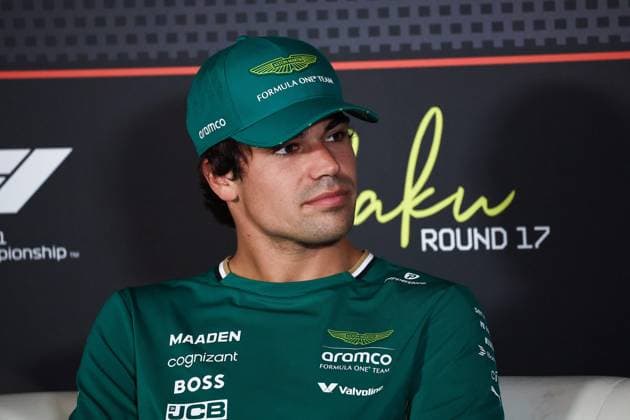 F1 - AZERBAIJAN GRAND PRIX 2025 STROLL Lance (can), Aston Martin F1 Team AMR25, portrait press conference, PK, Pressekonferenz during the 2025 Formula 1 Qatar Airways Azerbaijan Grand Prix, 17th round of the 2025 FIA Formula One World Championship, WM, Weltmeisterschaft from September 19 to 21, 2025 on the Baku City Circuit, in Baku, Azerbaijan - BakuAzerbaijan Copyright: xEricxAlonsox
