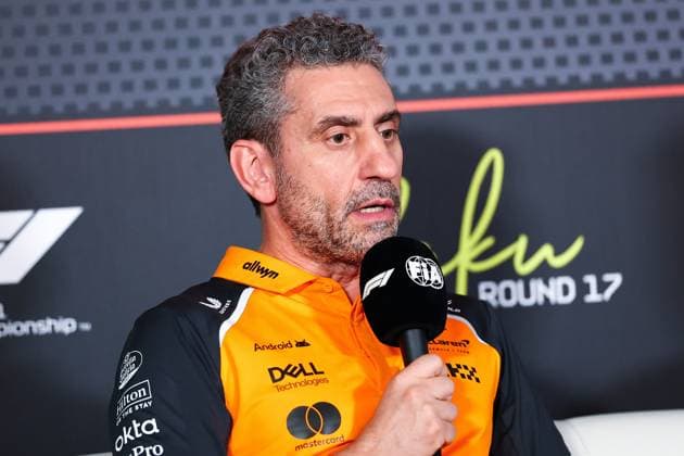F1 - AZERBAIJAN GRAND PRIX 2025 STELLA Andrea (ita), Team Principal of McLaren F1 Team, portrait press conference, PK, Pressekonferenz during the 2025 Formula 1 Qatar Airways Azerbaijan Grand Prix, 17th round of the 2025 FIA Formula One World Championship, WM, Weltmeisterschaft from September 19 to 21, 2025 on the Baku City Circuit, in Baku, Azerbaijan - BakuAzerbaijan Copyright: xEricxAlonsox