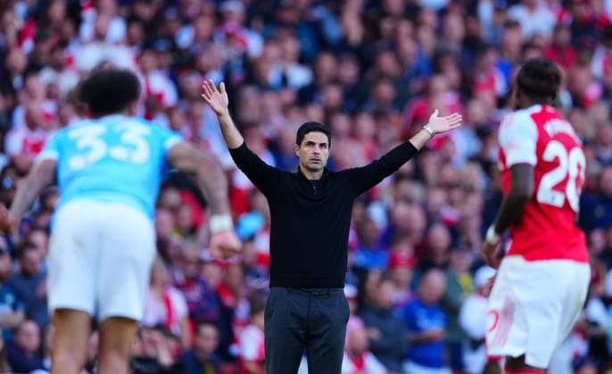 Arsenal Manager Mikel Arteta Arsenal v Manchester City, Premier League, Football, Emirates Stadium, London, UK - 21 Sep 2025London Emirates Stadium United Kingdom EDITORIAL USE ONLY No use with unauthorised audio, video, data, fixture lists, club league logos or live services. Online in-match use limited to 120 images, no video emulation. No use in betting, games or single club league player publications. Copyright: xJavierxGarcia Shutterstockx 15487130s