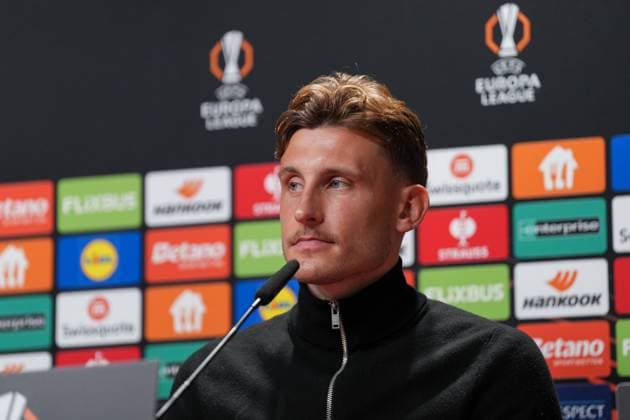 Maximilian Eggestein (SC Freiburg, 08) , Pressekonferenz des SC Freiburg vor dem ersten Europa League Spiel in der Ligaphase, Pressegespräch, Deutschland, Fussball, UEFA Europa League, 1.Spieltag, 2025 2026, SC Freiburg vs. FC Basel, 23.09.2025, Pressekonferenz des SC Freiburg vor dem ersten Europa League Spiel in der Ligaphase, Pressegespräch, Schweiz, Europa-Park Stadion, Freiburg, Deutschland Freiburg Europa-Park Stadion Baden-Württemberg Deutschland Copyright: xArnexAmbergx