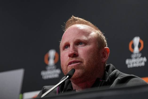 Ludovic Magnin (FC Basel, Cheftrainer) , Pressekonferenz des FC Basel vor dem ersten Europa League Spiel in der Ligaphase, Pressegespräch, Deutschland, Fussball, UEFA Europa League, 1.Spieltag, 2025 2026, SC Freiburg vs. FC Basel, 23.09.2025, Pressekonferenz des FC Basel vor dem ersten Europa League Spiel in der Ligaphase, Pressegespräch, Schweiz, Europa-Park Stadion, Freiburg, Deutschland Freiburg Europa-Park Stadion Baden-Württemberg Deutschland Copyright: xArnexAmbergx