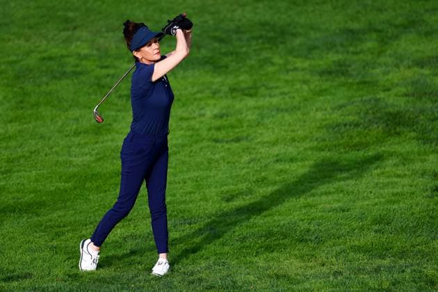 Catherine Zeta-Jones of Team Europe during the Celebrity All-Star match. 2025 Ryder Cup, Celebrity Match, Golf, Bethpage Black Golf Course, New York, USA - 24 Sep 2025New York Bethpage Black Golf Course New York (NY) United States of America EDITORIAL USE ONLY No use with unauthorised audio, video, data, fixture lists, club league logos or live services. Online in-match use limited to 120 images, no video emulation. No use in betting, games or single club league player publications. Copyright: xJamesxMarsh Shutterstockx 15500192ar
