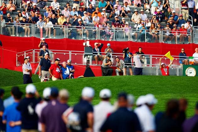 Eli Manning of Team USA during the Celebrity All-Star match. 2025 Ryder Cup, Celebrity Match, Golf, Bethpage Black Golf Course, New York, USA - 24 Sep 2025New York Bethpage Black Golf Course New York (NY) United States of America EDITORIAL USE ONLY No use with unauthorised audio, video, data, fixture lists, club league logos or live services. Online in-match use limited to 120 images, no video emulation. No use in betting, games or single club league player publications. Copyright: xJamesxMarsh Shutterstockx 15500192ba