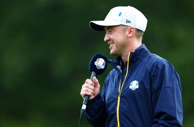 Tom Felton of Team Europe during the Celebrity All-Star match. 2025 Ryder Cup, Celebrity Match, Golf, Bethpage Black Golf Course, New York, USA - 24 Sep 2025New York Bethpage Black Golf Course New York (NY) United States of America EDITORIAL USE ONLY No use with unauthorised audio, video, data, fixture lists, club league logos or live services. Online in-match use limited to 120 images, no video emulation. No use in betting, games or single club league player publications. Copyright: xJamesxMarsh Shutterstockx 15500192bp
