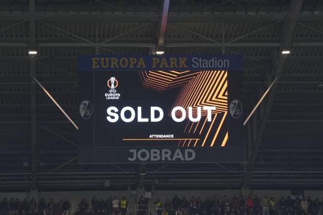 Ausverkauft , Deutschland, Fussball, UEFA Europa League, 1.Spieltag, Ligaphase, 2025 2026, SC Freiburg vs. FC Basel, 24.09.2025, Europa-Park Stadion, Freiburg, Deutschland Freiburg Europa-Park Stadion Baden-Württemberg Deutschland Copyright: xArnexAmbergx