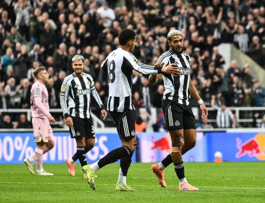 Joelinton of Newcastle United celebrates scoring their first goal Newcastle United v Bradford City, EFL Carabao Cup, Third Round, Football, St James Park, Newcastle, UK - 24 Sep 2025Newcastle St James Park United Kingdom EDITORIAL USE ONLY No use with unauthorised audio, video, data, fixture lists, club league logos or live services. Online in-match use limited to 120 images, no video emulation. No use in betting, games or single club league player publications. Copyright: xRichardxLee Shutterstockx 15498597ca