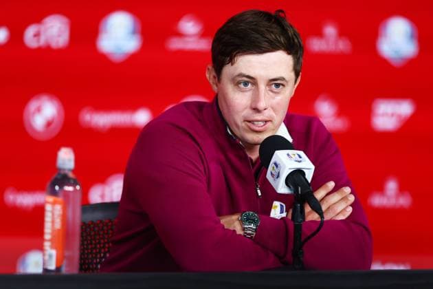Matt Fitzpatrick of Team Europe during a press conference, PK, Pressekonferenz 2025 Ryder Cup, Thursday Practice, Golf, Bethpage Black Golf Course, New York, USA - 25 Sep 2025New York Bethpage Black Golf Course New York (NY) United States of America EDITORIAL USE ONLY No use with unauthorised audio, video, data, fixture lists, club league logos or live services. Online in-match use limited to 120 images, no video emulation. No use in betting, games or single club league player publications. Copyright: xJamesxMarsh Shutterstockx 15500195w