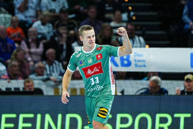 Torjubel Mats Korte (GWD Minden, 11) GER, THW Kiel vs. GWD Minden, Handball, 1. Bundesliga, Spieltag 15, Saison 2025 2026, 25.09.2025 GER, THW Kiel vs. GWD Minden, Handball, 1. Bundesliga, Spieltag 15, Saison 2025 2026, 25.09.2025 Kiel Copyright: xEibner-Pressefoto MarcelxvonxFehrnx EP_MFN