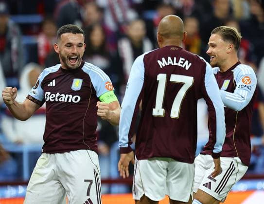 John McGinn of Aston Villa celebrates scoring the opening goal Aston Villa v Bologna, UEFA Europa League, Football, Villa Park, Birmingham, UK - 25 Sep 2025Birmingham Villa Park United Kingdom EDITORIAL USE ONLY No use with unauthorised audio, video, data, fixture lists, club league logos or live services. Online in-match use limited to 120 images, no video emulation. No use in betting, games or single club league player publications. Copyright: xMichaelxZemanek Shutterstockx 15498609g