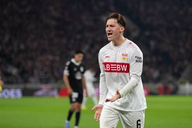 Frust bei Angelo Stiller (VfB Stuttgart, 06) GER, VfB Stuttgart vs. Celta Vigo, Fussball, UEFA Europa League, Herren, 1. Spieltag, Spielzeit 2025 2026, 25.09.2025, GER, VfB Stuttgart vs. Celta Vigo, Fussball, UEFA Europa League, Herren, 1. Spieltag, Spielzeit 2025 2026, 25.09.2025 Stuttgart Copyright: xEibner-Pressefoto WolfgangxFrankx EP_WFK