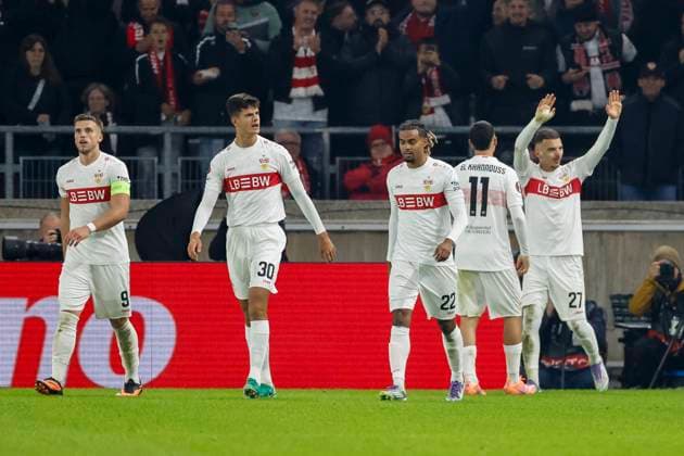 1:0 Tor fuer VfB Stuttgart durch Badredine Bouanani (VfB Stuttgart, 27) , Deutschland, Fussball, UEFA Europa League, 1. Spieltag, 2025 2026, VfB Stuttgart vs. Celta Vigo, 25.09.2025, Arena Stuttgart, Stuttgart, Deutschland Stuttgart Arena Stuttgart Baden-Württemberg Deutschland Copyright: xGrantxHubbsx