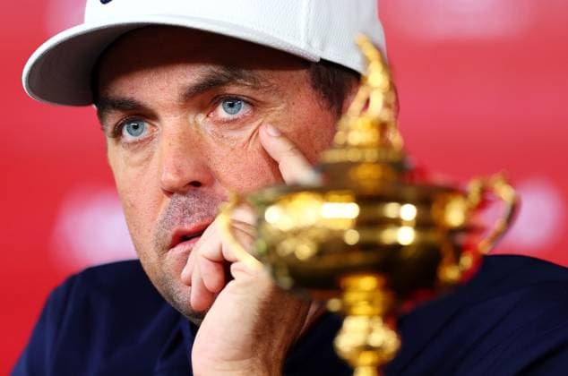Keegan Bradley Captain of Team USA during a press conference, PK, Pressekonferenz 2025 Ryder Cup, Thursday Practice, Golf, Bethpage Black Golf Course, New York, USA - 25 Sep 2025New York Bethpage Black Golf Course New York (NY) United States of America EDITORIAL USE ONLY No use with unauthorised audio, video, data, fixture lists, club league logos or live services. Online in-match use limited to 120 images, no video emulation. No use in betting, games or single club league player publications. Copyright: xJamesxMarsh Shutterstockx 15500195dt