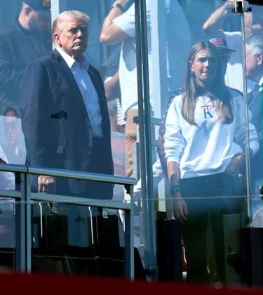 President Donald Trump and granddaughter Kai Trump 2025 Ryder Cup, Day One, Afternoon Four-Balls, Golf, Bethpage Black Golf Course, New York, USA - 26 Sep 2025New York Bethpage Black Golf Course New York (NY) United States of America EDITORIAL USE ONLY No use with unauthorised audio, video, data, fixture lists, club league logos or live services. Online in-match use limited to 120 images, no video emulation. No use in betting, games or single club league player publications. Copyright: xJamesxMarsh Shutterstockx 15500200as