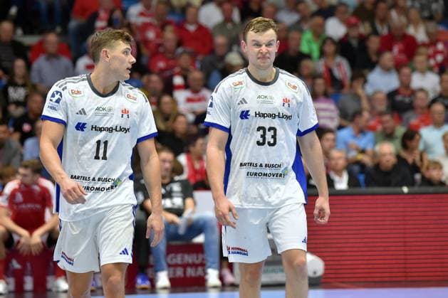 Nicolaj Joergensen (HSV Hamburg 11) und Moritz Sauter (HSV Hamburg 33) enttaeuscht, frustriert, Emotion , GER, MT Melsungen - Handball Verein Hamburg, Handball, 1. Bundesliga, 6. Spieltag, Saison 2025 2026, 26.09.2025, GER, MT Melsungen - HSV Hamburg, Handball, 1. Bundesliga, 6. Spieltag, Saison 2025 2026, 26.09.2025 Kassel Copyright: xEibner-Pressefotox xRolandxSippelx EP_RSL