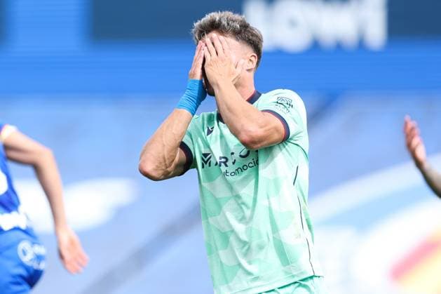 September 27, 2025, Getafe, Madrid, Spain: Ivan Romero of Levante UD lamenting during the Spanish League, LaLiga EA Sports, football match played between Getafe CF and Levante UD at Coliseum stadium on September 27, 2025, in Getafe, Madrid, Spain. Getafe Spain - ZUMAa181 20250927_zaa_a181_144 Copyright: xIrinaxR.xHipolitox