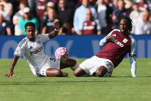 Ryan Sessegnon of Fulham and Evann Guessand of Aston Villa Aston Villa v Fulham, Premier League, Football, Villa Park, Birmingham, UK - 28 Sep 2025Birmingham Villa Park United Kingdom EDITORIAL USE ONLY No use with unauthorised audio, video, data, fixture lists, club league logos or live services. Online in-match use limited to 120 images, no video emulation. No use in betting, games or single club league player publications. Copyright: xPaulxCurrie Shutterstockx 15503933dm