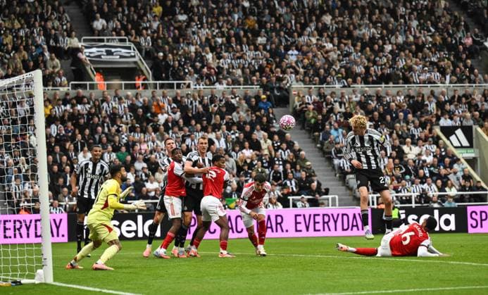 Nick Woltemade of Newcastle United scores their first goal Newcastle United v Arsenal, Premier League, Football, St James Park, Newcastle, UK - 28 Sep 2025Newcastle St James Park United Kingdom EDITORIAL USE ONLY No use with unauthorised audio, video, data, fixture lists, club league logos or live services. Online in-match use limited to 120 images, no video emulation. No use in betting, games or single club league player publications. Copyright: xRichardxLee Shutterstockx 15503935al