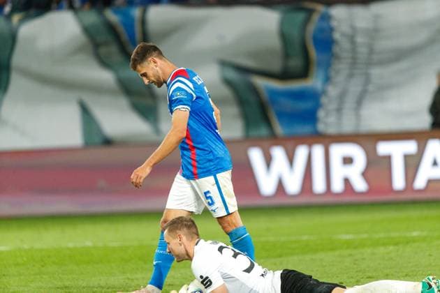 Marco Schuster (Rostock) sind ist enträuscht, wütend, frustriert, sauer ; GER, FC Hansa Rostock vs. FC Energie Cottbus, Fußball, Männer, 3. Liga, 09.Spieltag, Spielzeit 2025 2026, 30.09.2025 Rostock Ostseestadion Mecklenburg - Vorpommern Deutschland