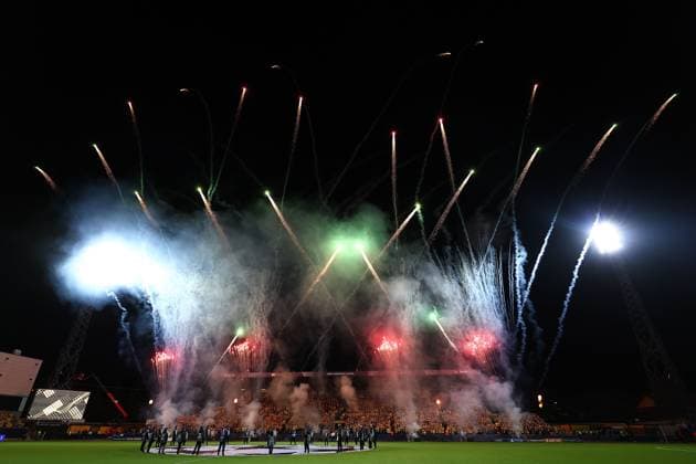 A general view of fireworks display before the match FK Bodo Glimt v Tottenham Hotspur, UEFA Champions League, Group Stage, Football, Aspmyra Stadion, Bodo, Norway - 30 Sep 2025Bodo Aspmyra Stadion Norway EDITORIAL USE ONLY No use with unauthorised audio, video, data, fixture lists, club league logos or live services. Online in-match use limited to 120 images, no video emulation. No use in betting, games or single club league player publications. Copyright: xMichaelxZemanek Shutterstockx 15504026be