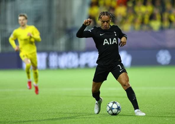 Xavi Simons of Tottenham Hotspur FK Bodo Glimt v Tottenham Hotspur, UEFA Champions League, Group Stage, Football, Aspmyra Stadion, Bodo, Norway - 30 Sep 2025Bodo Aspmyra Stadion Norway EDITORIAL USE ONLY No use with unauthorised audio, video, data, fixture lists, club league logos or live services. Online in-match use limited to 120 images, no video emulation. No use in betting, games or single club league player publications. Copyright: xMichaelxZemanek Shutterstockx 15504026bq