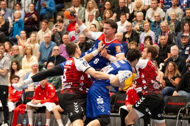HBW Balingen Weilstetten vs. HSG Nordhorn Lingen, Handball, 2. Bundesliga, 6. Spieltag, Saison 2025 2026, 04.10.2025 Eibner-Pressefoto Andreas Ulmer HBW Balingen Weilstetten vs. HSG Nordhorn Lingen, Handball, 2. Bundesliga, 6. Spieltag, Saison 2025 2026, 04.10.2025 Balingen Copyright: xEibner-Pressefoto AndreasxUlmerx EP_AUR