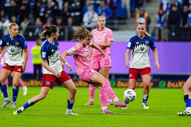 Tor zum 0:2 Valesca Ampoorter (TSG 1899 Hoffenheim, 18) GER, Hamburger SV vs. TSG 1899 Hoffenheim, Frauen, Fussball, 1. Bundesliga, Spieltag 5, Saison 2025 2026, 06.10.2025 GER, Hamburger SV vs. TSG 1899 Hoffenheim, Frauen, Fussball, 1. Bundesliga, Spieltag 5, Saison 2025 2026, 06.10.2025 Hamburg Copyright: xEibner-Pressefoto MarcelxvonxFehrnx EP_MFN