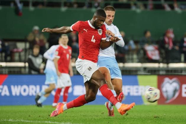 SOCCER - FIFA WC quali, AUT vs SMR VIENNA,AUSTRIA,09.OCT.25 - SOCCER - FIFA World Cup, WM, Weltmeisterschaft, Fussball 2026, European Qualifiers, group stage, OEFB international match, Länderspiel, Nationalmannschaft Austria vs San Marino. Image shows Kevin Danso (AUT). GEPAxpictures xDavidxBitzan