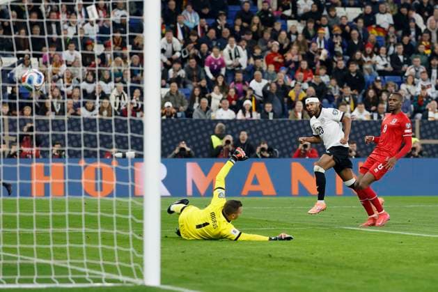 Serge Gnabry (Deutschland, 20), Goal scored, erziehlt das Tor zum 3:0, celebrate the goal 10.10.2025, Fussball, UEFA-Qualifikation zur FIFA Fussball-Weltmeisterschaft 26, Deutschland - Luxemburg, GER, Sinsheim, PreZero Arena. Copyright: HMBxMedia xHeikoxBecker