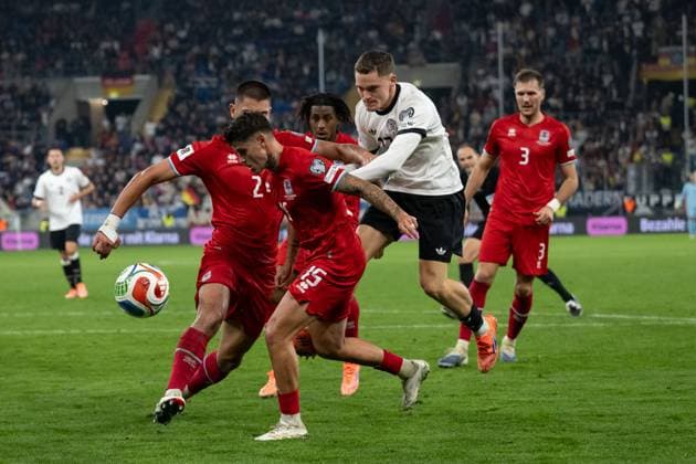 Torschuss, Florian Wirtz (Deutschland, 17), li. Seid Korac (Luxemburg, 02), Olivier Thill (Luxemburg, 15) GER, Deutschland vs. Luxemburg, Fussball, Herren, WM-Qualifikation Europa, 7. Spieltag, Spielzeit 2025 2026, 10.10.2025, GER, Deutschland vs. Luxemburg, Fussball, Herren, WM-Qualifikation Europa, 7. Spieltag, Spielzeit 2025 2026, 10.10.2025 Sinsheim Copyright: xEibner-Pressefoto WolfgangxFrankx EP_WFK